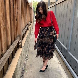 Anthropologie Eri + Ali midi  skirt  Sz S